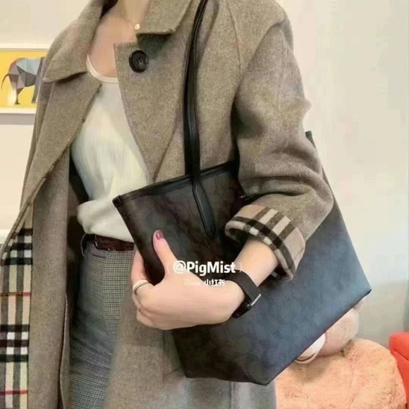 Coach shoulder Tote signature city brown and black 5696 - Picture 4 of 12